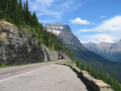 One of the tunnels on Going To The Sun road