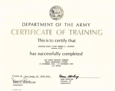 1985 Basic Leadership Course