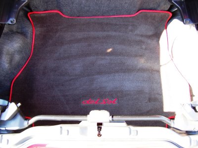 94 Honda Del Sol Si VTEC empty trunk with embroidered carpet