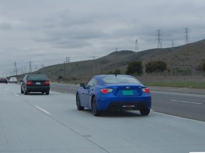 The future 2013 Subaru BRZ directly ahead