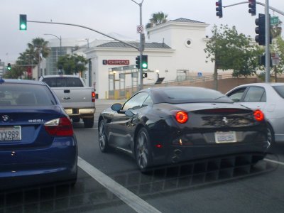 Ferrari California stuck in traffic