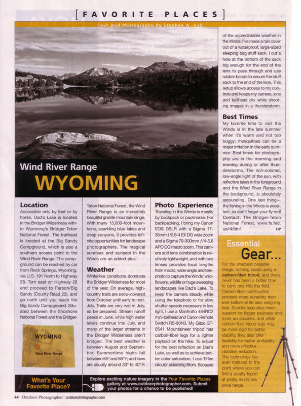Published In August 2011 Issue of Outdoor Photographer Magazine