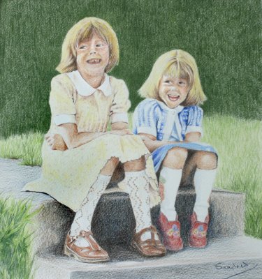 Lisa  & Julia_coloured pencils