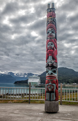 Local park with a totem pole