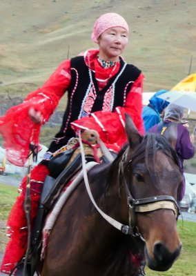 kazak lady on horseback