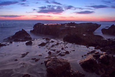 CA coast rocky sunset