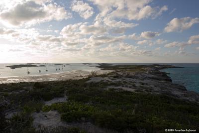 View from atop of Warderick Wells Cay