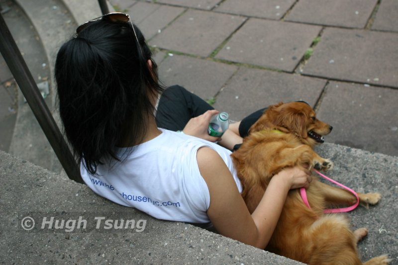 Girl with her dog