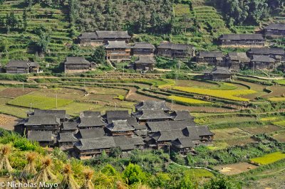 China (Guizhou) - Grey Tiled Villages In Paddy Fields
