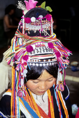 China (Yunnan) - Young Aini Girl's Headgear