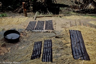China (Guizhou) - Indigo Dyed Cloth Drying On Straw