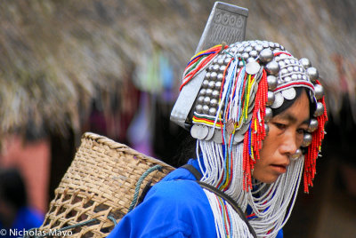 Burma (Shan State) - Akha Woman In Traditional Headdress