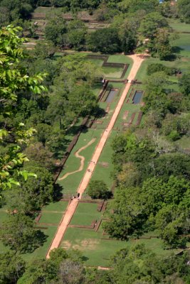 The gardens of Sigiriya, as seen from the summit of the Sigiriya rock