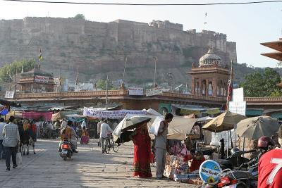Market square and Meherangarh Fort