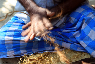 Coir rope making