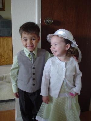 Cooper and Leila at Easter