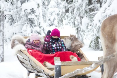 Compulsory reindeer-ride for kids :)
