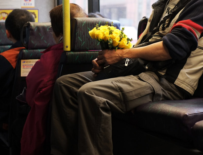 yellow flowers (on the bus)