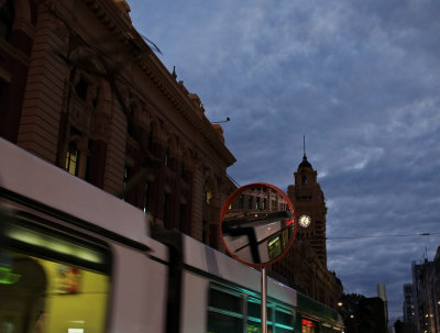 flinders street station & a passing tram