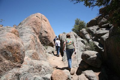 The Trail is Surrounded by Pink Granite