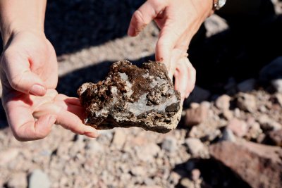 Calcite laden rock specimen