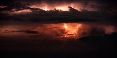 Lightning during the night in Myrtle Beach USA