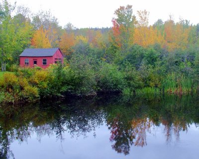 Red House on the pond