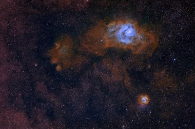 Lagoon & Trifid Hubble Palette V3