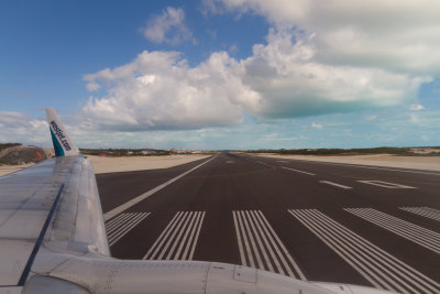 Turning onto the runway