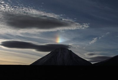 Parhelia from Ruta 23 to Argentina or Sundog erupting from Lincancabur Volcano