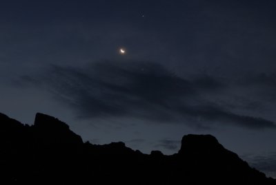 Moon, Jupiter, Venus, Aldeberan -- July 15, 2012