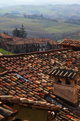 View  over the tiles and vineyards