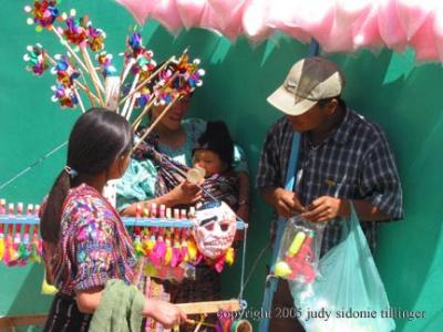 cotton candy seller, solola, guatemala