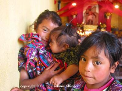 kids in church, solala, guatemala