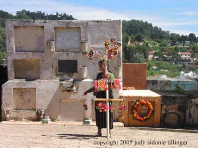 selling candy at the cemetery, solala, guatemala