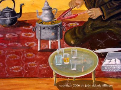 painting of tea tray