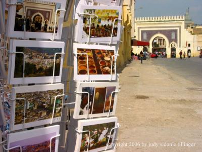 postcards at the blue gate, fes, maroc