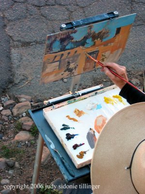 hazel painting on canyon road