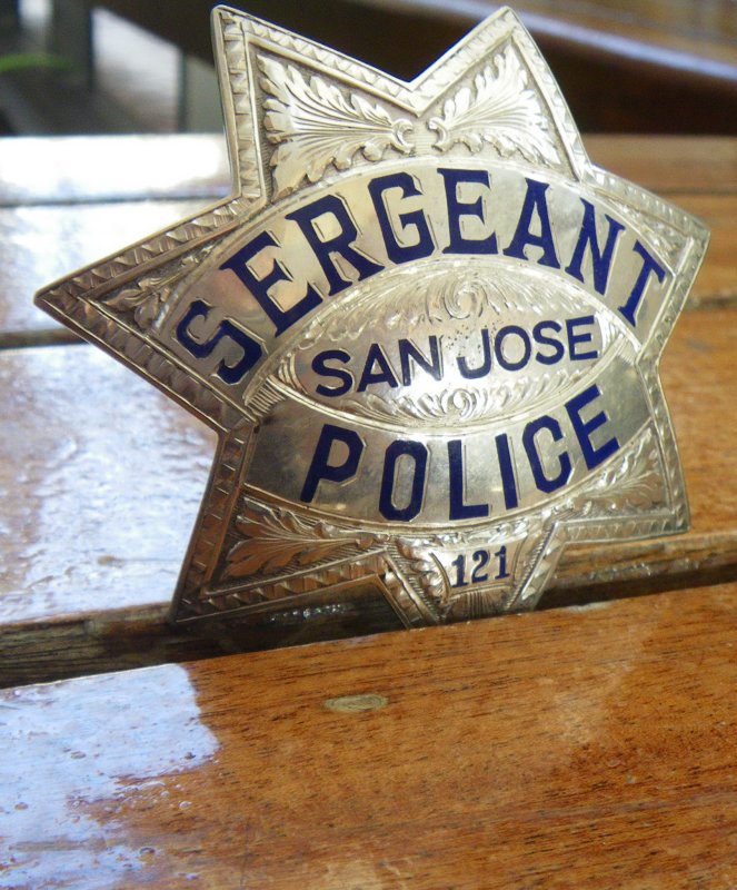 San Jose Police engraved badge