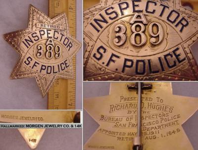retired sfpd inspectors badge