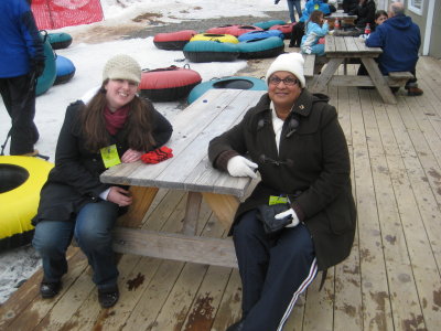 Mom and Andrea taking a break