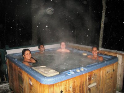 Hot tub in the snow