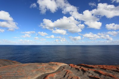 Reddish rock & blue sky