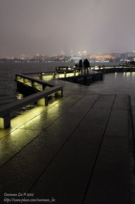 The pavement over water