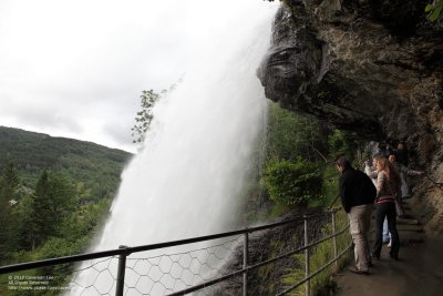 Behind the waterfall