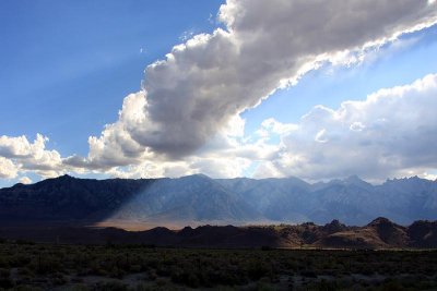 Sun and clouds over Sierra Nevadas