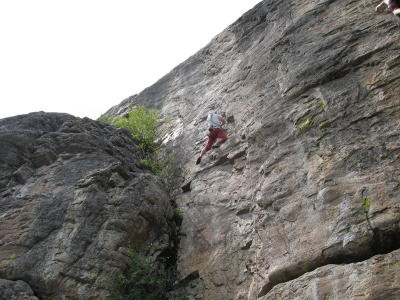 Geoff climbing