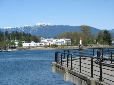 North Shore mountains from the waterfront