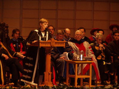 Martha Piper giving a speech