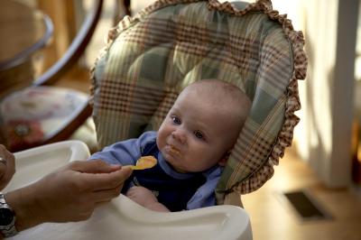 Elwood's First Solid Food Meal